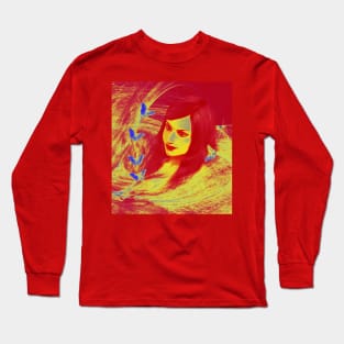 Butterfly wishes in red and yellow Long Sleeve T-Shirt